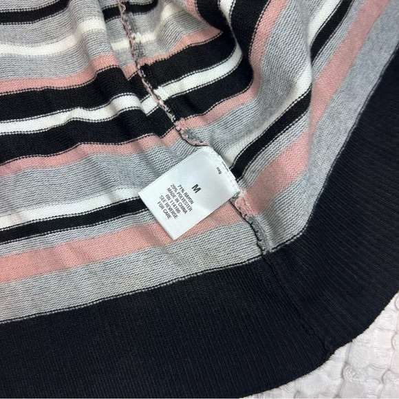 Retrology Striped Button Front Cardigan with Sleeve Detail | Size M - Picture 6 of 7